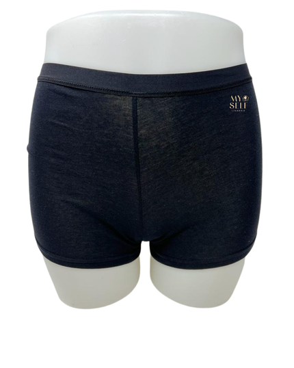 Elita EL4070 Black Cotton Boyshort Panty myselflingerie.com