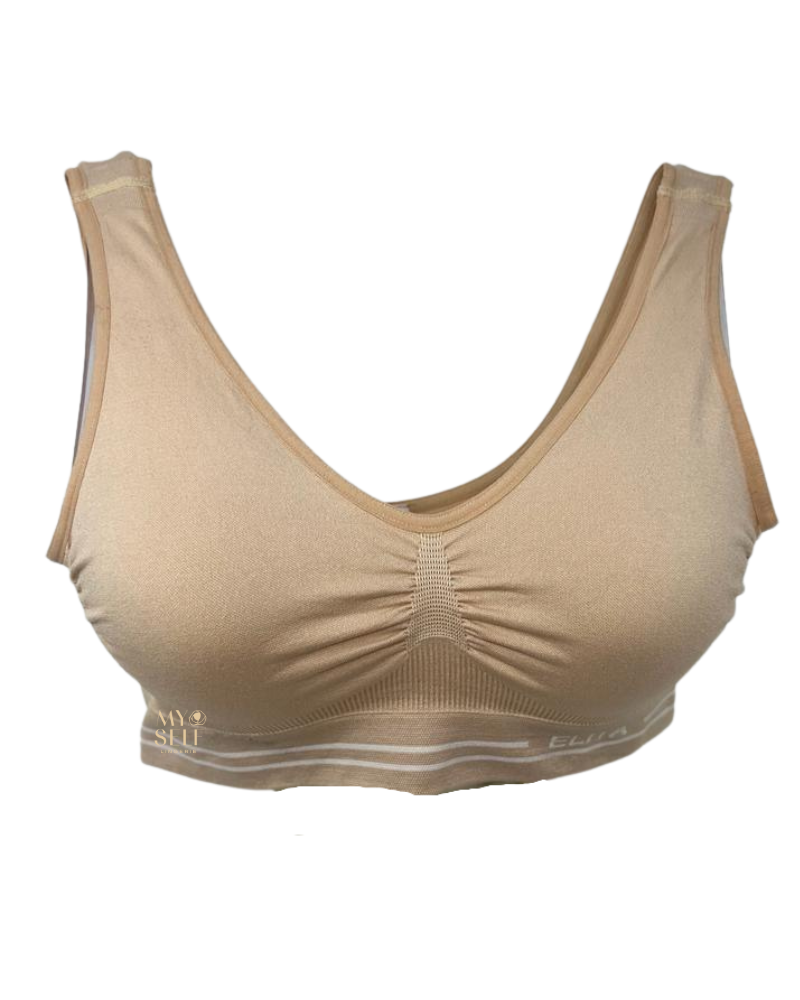Elita ELS858 Nude Beige Seamless Wirefree Bra myselflingerie.com