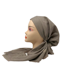 Nicsessories Solid Shimmer Taupe Pre-Tied Bandanna with Full Non Slip Grip