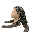 Cherie Taupe Leopard Print Pre-Tied Open Back Bandanna