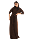 Chicolli FW23MR04 Chocolate/Black Alison Modal Morning Robe myselflingerie.com