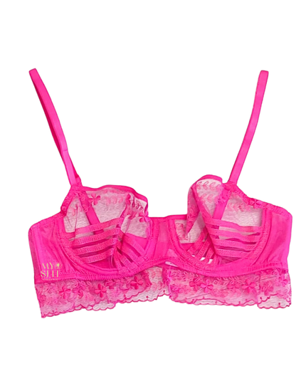 Simone Perele 16Z330 Marthe Fuschia Lace Underwire Bralette myselflingerie.com