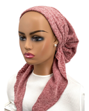 Ahead Mauve Embossed Velour Lined Pre-Tied Bandanna