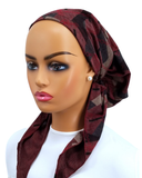 Ahead Burgundy Picasso Lined Pre-Tied Bandanna