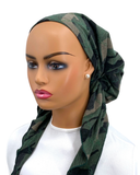 Ahead Grass Green Picasso Lined Pre-Tied Bandanna