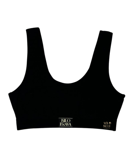Kilo Brava 11049 Black Cotton Scoop Bralette myselflingerie.com