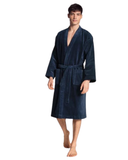 Calida 68510 #449 Dark Blue After Shower 100% Cotton Men's Bath Robe myselflingerie.com