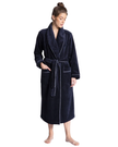 Calida 61302 #339 Dark Lapis Blue Cotton Blend Luxury Bath Robe myselflingerie.com