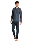 Calida 41667 #479 Dark Sapphire Relax Streamline Men's 100% Cotton Pajamas myselflingerie.com