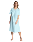 Calida Light Blue Short Sleeves 100% Cotton Nightshirt