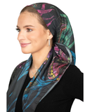 Tie Ur Knot Peacock Leaves Adjustable Pre-Tied Bandanna with Full Non Slip Grip