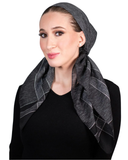 Tie Ur Knot Charcoal Grey Linen Adjustable Pre-Tied Bandanna with Full Non Slip Grip