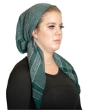 Tie Ur Knot Emerald Linen Adjustable Pre-Tied Bandanna with Full Non Slip Grip myselflingerie.com