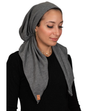 Tie Ur Knot Waffle Knit Heather Grey Adjustable Pre-Tied Bandanna with Full Non Slip Grip