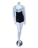 Oh! Zuza 3911 White Lace Black Modal Cami Shorts Set myselflingerie.com