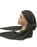 Lizi Headwear Olive Shimmer Lines Pre-Tied Bandanna with Light Non Slip Grip