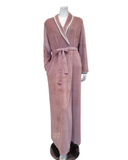 Iora Lingerie Trim Detail Blush Cotton Velour Morning Wrap Robe