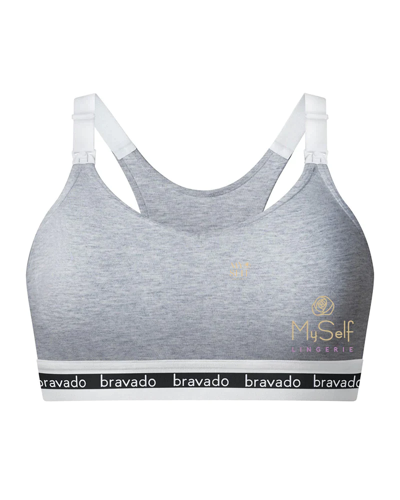 Bravado 1016BA Dove Heather Cotton Wire Free Nursing Bra (Cups H-J) myselflingerie.com