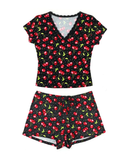 Hanky Panky PR685546S Cherry Bomb Modal Shorts Pajamas Set myselflingerie.com