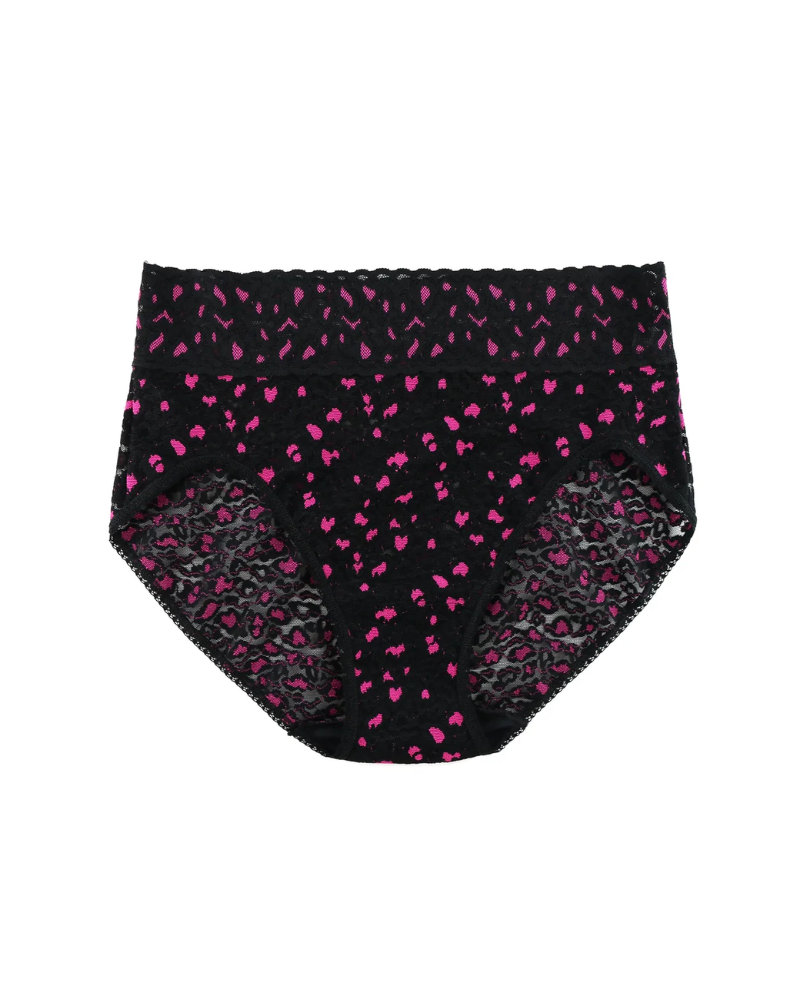 Hanky Panky 7J2461 Black/Tulip Pink X Dye Leopard French Brief myselflingerie.com