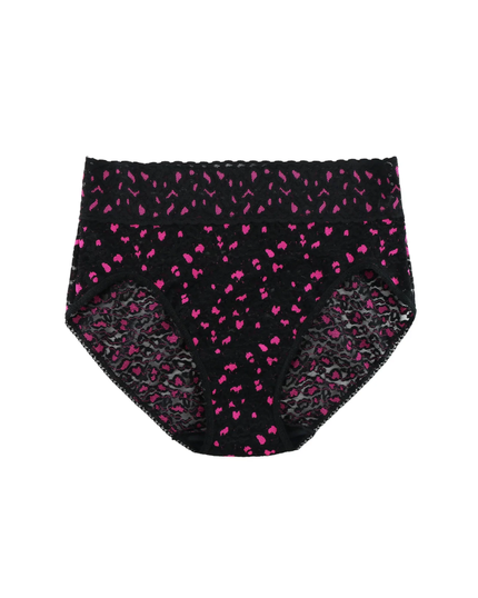 Hanky Panky 7J2461 Black/Tulip Pink X Dye Leopard French Brief myselflingerie.com