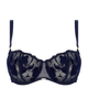 Chantelle 12Q5 Marine Blue Velvet Demi Underwire Bra myselflingerie.com