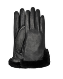 UGG Black Leather Sheepskin Vent Gloves