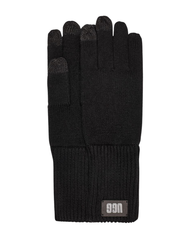 UGG 21676 Black One Size Pop Cuff Knit Gloves with Touch myselflingerie.com