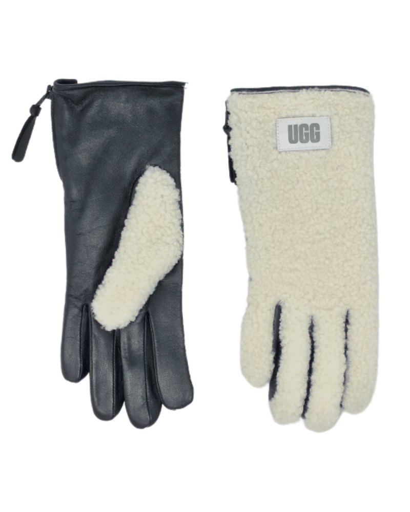 UGG 21633 Nimbus Sherpa and Leather Zip Gloves myselflingerie.com