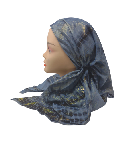 SG Navy/Gold Lurex Tie Dye Adjustable Pre-Tied Bandanna