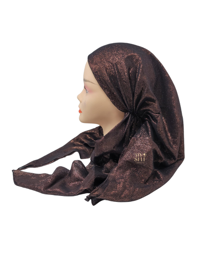 SG CS-01BKC Black/Copper Metallic Cotton Adjustable Pre-Tied Bandanna myselflingerie.com