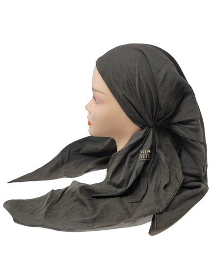 SG PR11-BK Black Stone Washed Cotton Adjustable Pre-Tied Bandanna myselflingerie.com