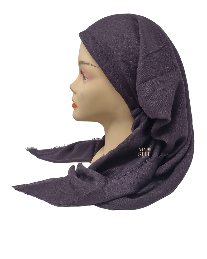 Lizi Headwear Solid Eggplant Open Back Pre-Tied Bandanna with Light Non Slip Grip myselflingerie.com