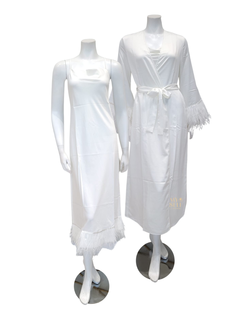 Rya Collection 617 + 570 Ivory Swan Gown and Robe Set myselflingerie.com