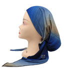 Triple Up Blue Shaded Unlined Pre-Tied Bandanna