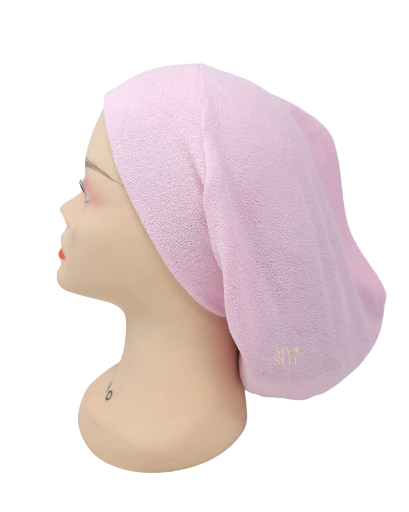 Triple Up Light Pink Terry #606 Sleeping Snood myselflingerie.com