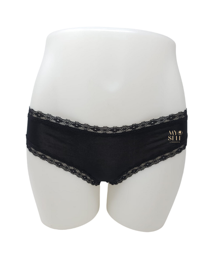 Love Libby 8132 Black Modal Bikini with Lace Trim myselflingerie.com