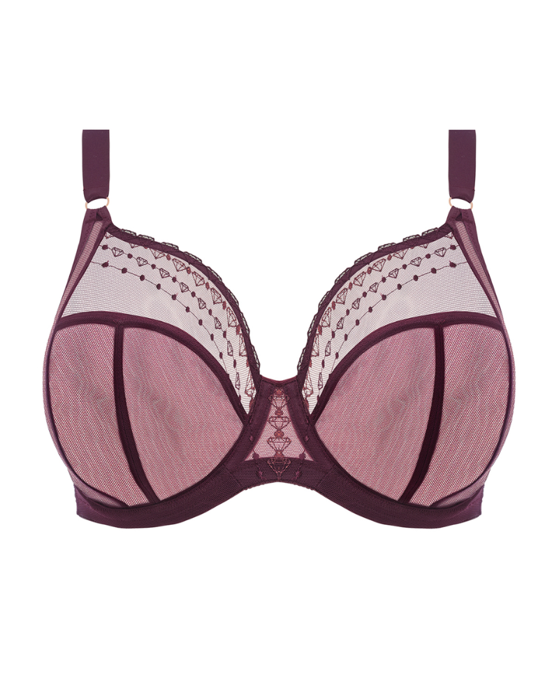 Elomi 8900 Wine Diamond Matilda Plunge Underwire Bra myselflingerie.com
