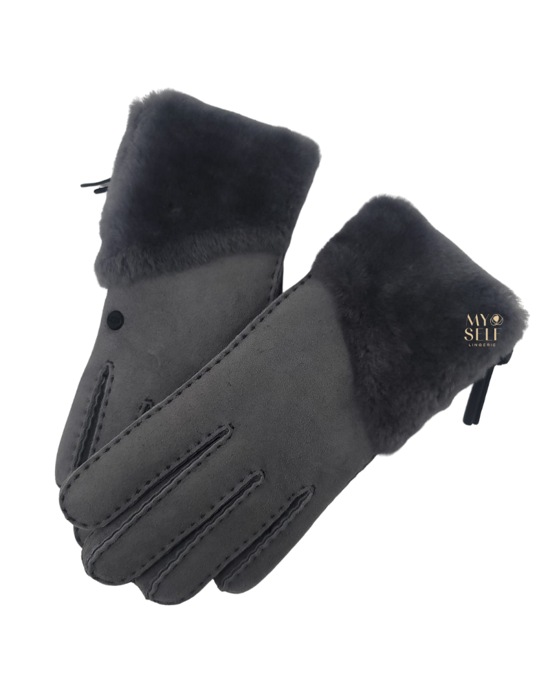 UGG 21617 Metal Sheepskin Gloves with Zipper myselflingerie.com