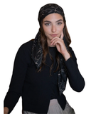 Lizi Headwear AVLFBLCF Black/Coffee Leaf Silhouette Pre-Tied Bandanna with Full Grip myselflingerie.com