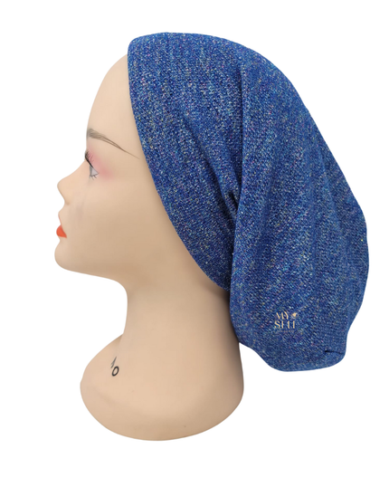 C. Bird CB53 Blue Glitter Cotton Beanie Snood myselflingerie.com