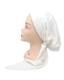 Triple Up White Paisley Embossed Lined Pre-Tied Bandanna
