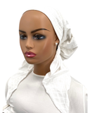 Ahead Bright White Embellishment Long Tail Pre-Tied Bandanna