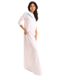 Chicolli Multi Combo Foil Abstract White Nursing Nightgown