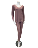 Iora Lingerie 22521 Bows Lace Design Rose Modal Pajamas Set myselflingerie.com