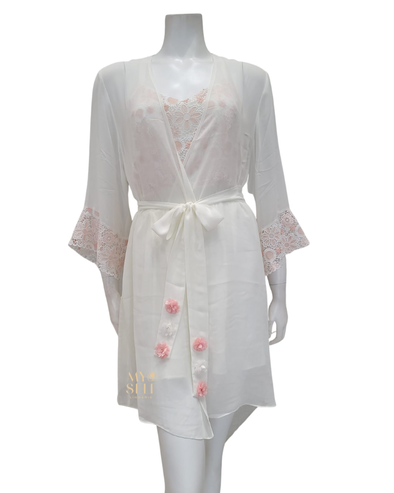 Rya Collection 582 + 583 Ivory Lush Chemise and Cover Up Set myselflingerie.com