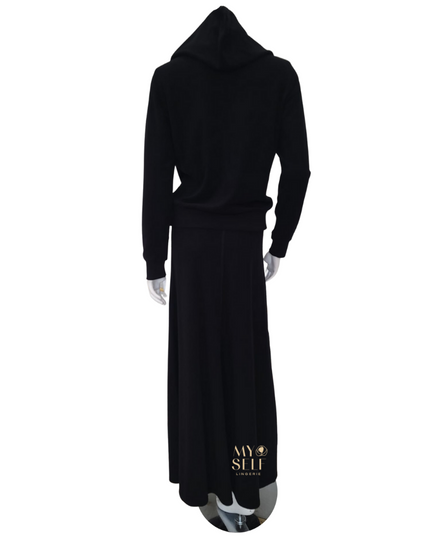 Red Myth SB0CM7321C Jet Black Terry 2 Piece Bathrobe Set myselflingerie.com