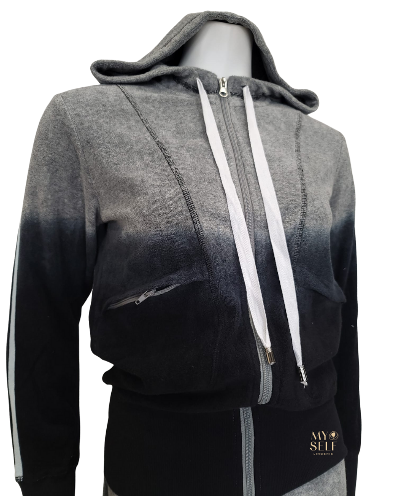 Red Myth SB2CM7813C Grey/Black Dip Dye Terry 2 Piece Set myselflingerie.com