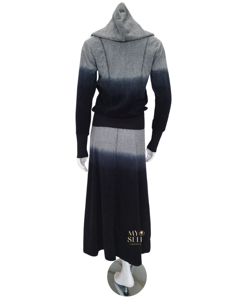 Red Myth SB2CM7813C Grey/Black Dip Dye Terry 2 Piece Set myselflingerie.com