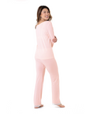 Dorina D001222+224 Pampas Soft Pink Lace V Neck Pajamas myselflingerie.com